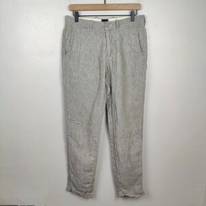 J.Crew‎ 770 Straight Fit 100% Linen Pants Mens W29 L32 Light Gray Casual Preppy
